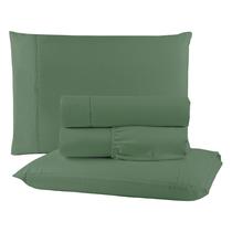 Lençol 4 Peças Cama Box Queen Casal Tecido Liso Micropercal