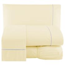 Lençol 4 Peças Casal 400 Fios Toque Suave Ponto Palito Casa Dona