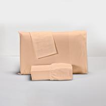 Lençol 400 Fios Percal Com Fronhas Liso Toque 100% Suave