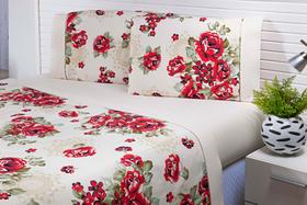 Lençol 4peça Viúva 203x120x35 Percal 180fio Patchowork Palha