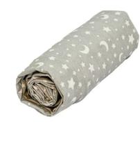 Lençol americano com elástico estrelinha cinza