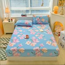 Lençol Avulso Casal Box Micropercal com Elástico Geométrico Florido Lençol Avulso Casal Box Micropercal com Elástico Geométrico Florido