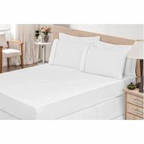 Lençol Avulso Casal Padrão C/ Elástico Percal Branco - Bordados Ricardo