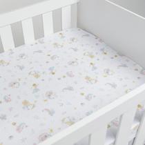 Lençol Avulso Com Elástico para Berço Americano Bebê Estampado 100% Algodão Papi