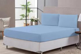 Lençol avulso com elástico premium linea queen azul 180 fios Lençol avulso com elástico premium linea queen azul 180 fios