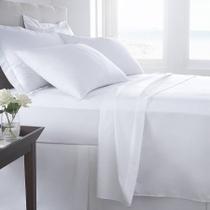 Lençol avulso com elástico queen percal 200 fios 100% algodão branco - queen size - branco