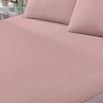 Lençol Avulso KazzaVip Casal Malha 100% Algodão Basic Liso com Elástico Rosa Pastel