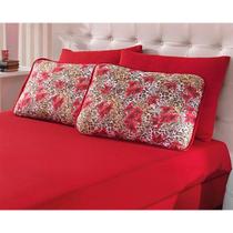 Lençol Avulso Solteiro Malha Com Elástico Vermelho - Bouton