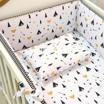 Lençol Berço 2 Peças Estampado Fox Preto Lençol Elástico