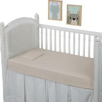 Lençol Berço 300 Fios 100% Algodão 2 Peças Toque Macio Liso