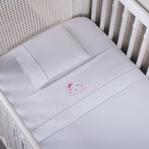 Lençol Berço Americano Ponto Palito Percal 200 Fios 3 Peças bordado Safari Lençol Berço Americano Ponto Palito Percal 200 Fios 3 Peças bordado Safari