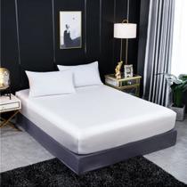 lençol branco com fronhas jogo lençol casal 40 cm cama box tecido 260 fios macio