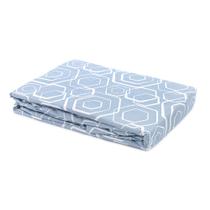 Lencol c/ elastico estampado solteiro - big hexágono azul