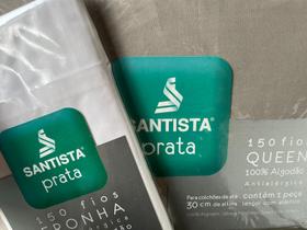Lençol C/elastico Queen Bege E 2 Fronhas Santista 150 Fios