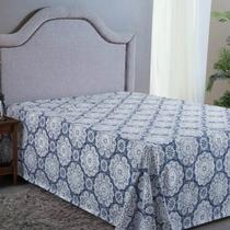 Lençol Cama Box Avulso Estampado Queen 400 Fios Sem Elástico Tecido Importado