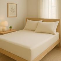 Lençol cama Casal 400 Fios 3 Peças 100% algodao com elastico