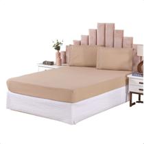 Lençol Cama de Casal Queen Micropercal 198X158X30 400 fios