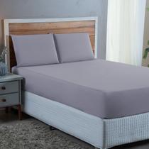 Lençol Cama de Queen Size 03 peças com Elástico Percal 300 Fios 100% Algodão