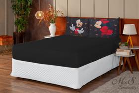 Lençol Capas Padrão 3 Peças Estampado Preto