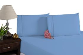 LENÇOL CASAL 3 Pç. 100% ALGODÃO PERCAL 200 FIOS PONTO PALITO