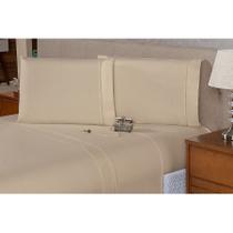 Lençol Casal 3 pçs Micropercal Ponto Palito 25cm Alt. Melissa