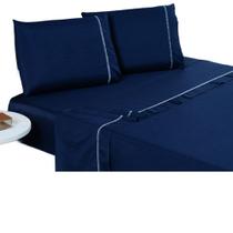 Lençol Casal 3 Peças Algodão Jogo de Cama 400 Fios Estilo E Conforto