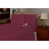 Lençol Casal 4 Pçs C/ Ponto Palito Percal 180 Fios - 40 CM DE ALTURA