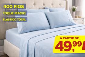 Lençol Casal 400 Fios Ponto Palito Luxo 3 Peças Toque Macio Com Elastico Premium