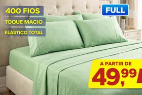 Lençol Casal 400 Fios Ponto Palito Luxo 3 Peças Toque Macio Com Elastico Premium