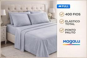 Lençol Casal 400 Fios Ponto Palito Luxo 3 Peças Toque Macio Com Elastico Premium