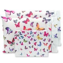 Lençol Casal 40cm 3 pçs c/ Ponto Palito Percal Estampado 180 fios