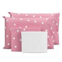 Lençol Casal 6 Pçs Estampado Percal 180 Fios Bainha 40cm altura Coleção 2025