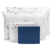 Lençol Casal 6 Pçs Estampado Percal 180 Fios Bainha Lençol Casal 6 Pçs Estampado Percal 180 Fios Bainha