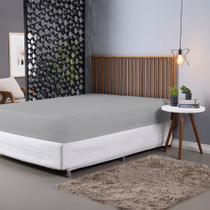 Lençol Casal Avulso com Elástico Percal 200 Fios Cinza