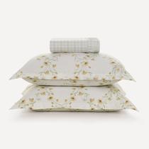 Lençol Casal c/ Elástico e Fronhas Karsten Florata 200 Fios