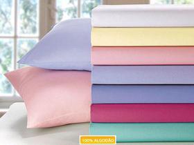 Lençol Casal com Elástico Avulso 1 Peça 150 Fios - Azul - Santista