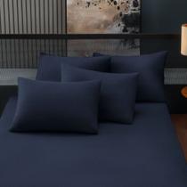 Lençol Casal Com Elástico Mescla Vivaldi Fusion Azul