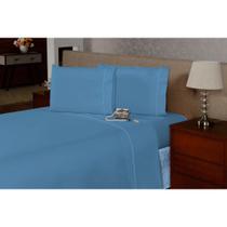 Lençol Casal de Cima c/ Vira e Ponto Palito Percal Flex 400 Fios Toque Macio