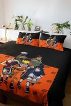 Lençol Casal Naruto Shippuden Otaku + Colar Brinde Geek