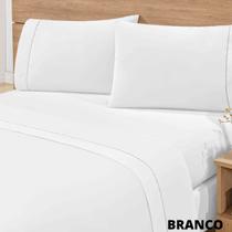 Lençol Casal Padrão 3 Peças 200 Fios 100% Algodão Toque Macio Ponto Palito