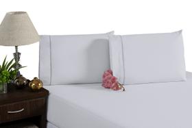 Lençol Casal Padrão 3 Peças 400 Fios Percal Com Toque Acetinado Macio Branco Lençol Casal Padrão 3 Peças 400 Fios Percal Com Toque Acetinado Macio Branco