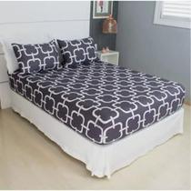 Lençol Casal Padrão 3 Peças Estampado Microfibra