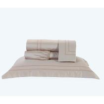 Lençol Casal Pádua 400 Fios 100% Algodão Egípcio Caqui 4Pçs