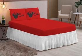 Lençol Casal Queen 03 peças ELA/ELA Todo Vermelho Lençol Casal Queen 03 peças ELA/ELA Todo Vermelho