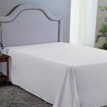 Lençol Casal Sem Elástico Premium 400 Fios - Branca