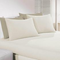 Lençol CasalAvulso Malha Liso 100% Algodão Aconchego Pérola - CLAMATEX