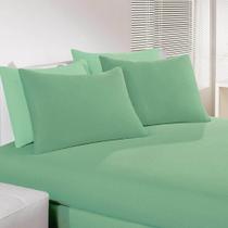 Lençol CasalAvulso Malha Liso 100% Algodão Aconchego Verde Claro - Clamatex
