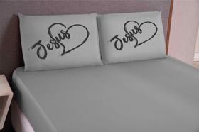 Lençol casl queen elasticado duas fronha jesus