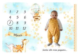 Lençol Cenário para Foto Mêsversário Animais - Minha Estrelinha