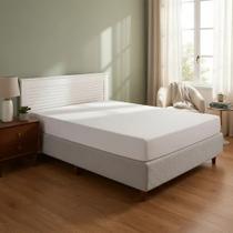 Lençol Com Elástico Avulso Queen 400 Fios Micropercal Poliéster Liso Toque Macio